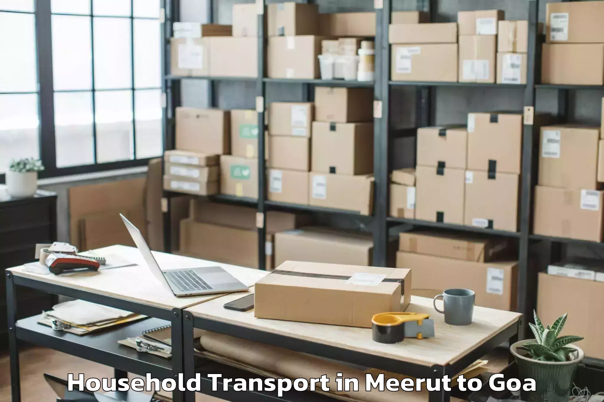 Meerut to Aldona Household Transport Booking